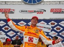 PHOTO BY Chris Jones Ryan Hunter-Reay in Victory Circle at New Hampshire Motor Speedway